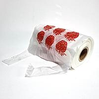 Пакет майка в рулоне клубника прозрачные 100 шт 25х44 см