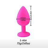 СИЛИКОНОВАЯ АНАЛЬНАЯ ПРОБКА РОЗОВАЯ L, фото 3
