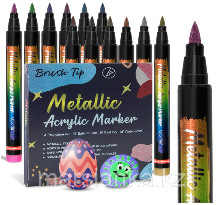 Акриловые маркеры набор "Metallic" ,12шт, фото 1