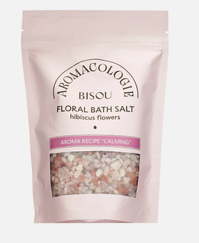 Соль цветочная для ванны Успокаивающая BISOU Aromacologie  с цветками гибискуса, 330г