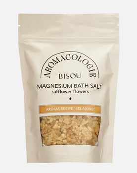 Соль цветочная магниевая для ванны BISOU Aromacologie  Расслабляющая с цветками сафлора, 330г