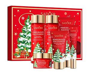 Рождественский подарочный набор "Гранат и Ниацинамид" SADOER, (6 предметов)