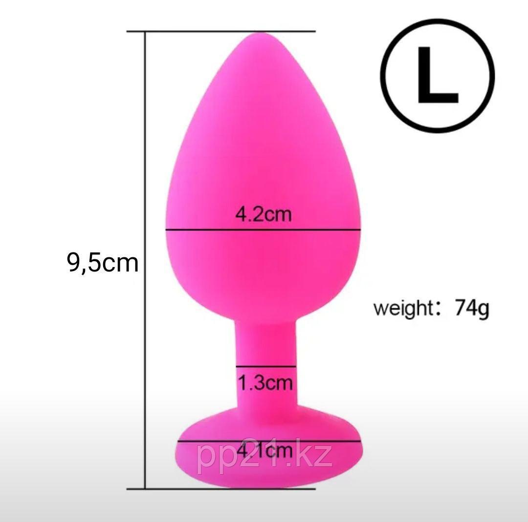СИЛИКОНОВАЯ АНАЛЬНАЯ ПРОБКА РОЗОВАЯ L, фото 1