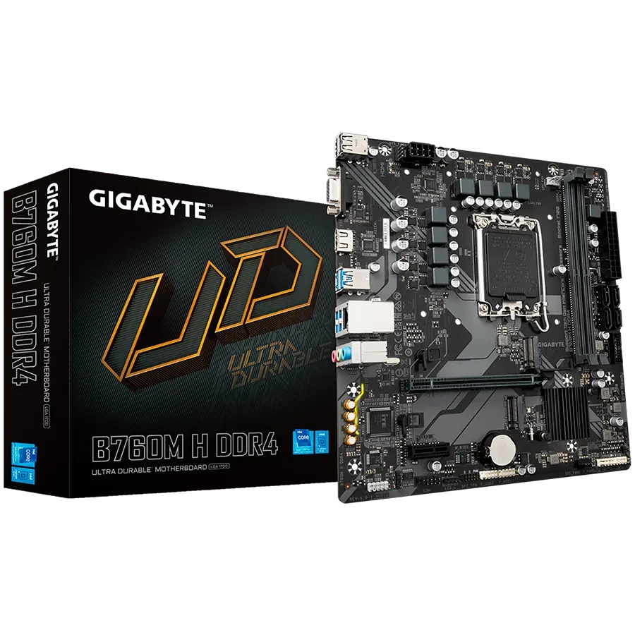 Материнская плата Gigabyte B760M H DDR4 LGA1700 mATX (B760M H DDR4), фото 1