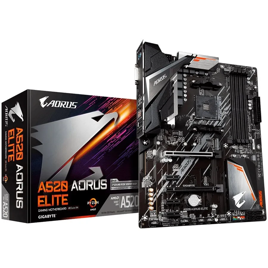Материнская плата Gigabyte A520 AORUS ELITE AM4 ATX (A520 AORUS ELITE), фото 1