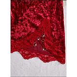 Пеньюар эротический короткий, красный бархат, фото 8