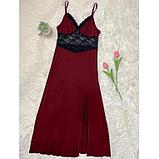 Пеньюар длинный, темно-бордовый, фото 3