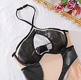 Боди телесная сетка + латекс с подвязками, фото 5