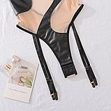 Боди телесная сетка + латекс с подвязками, фото 7