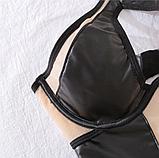 Боди телесная сетка + латекс с подвязками, фото 8