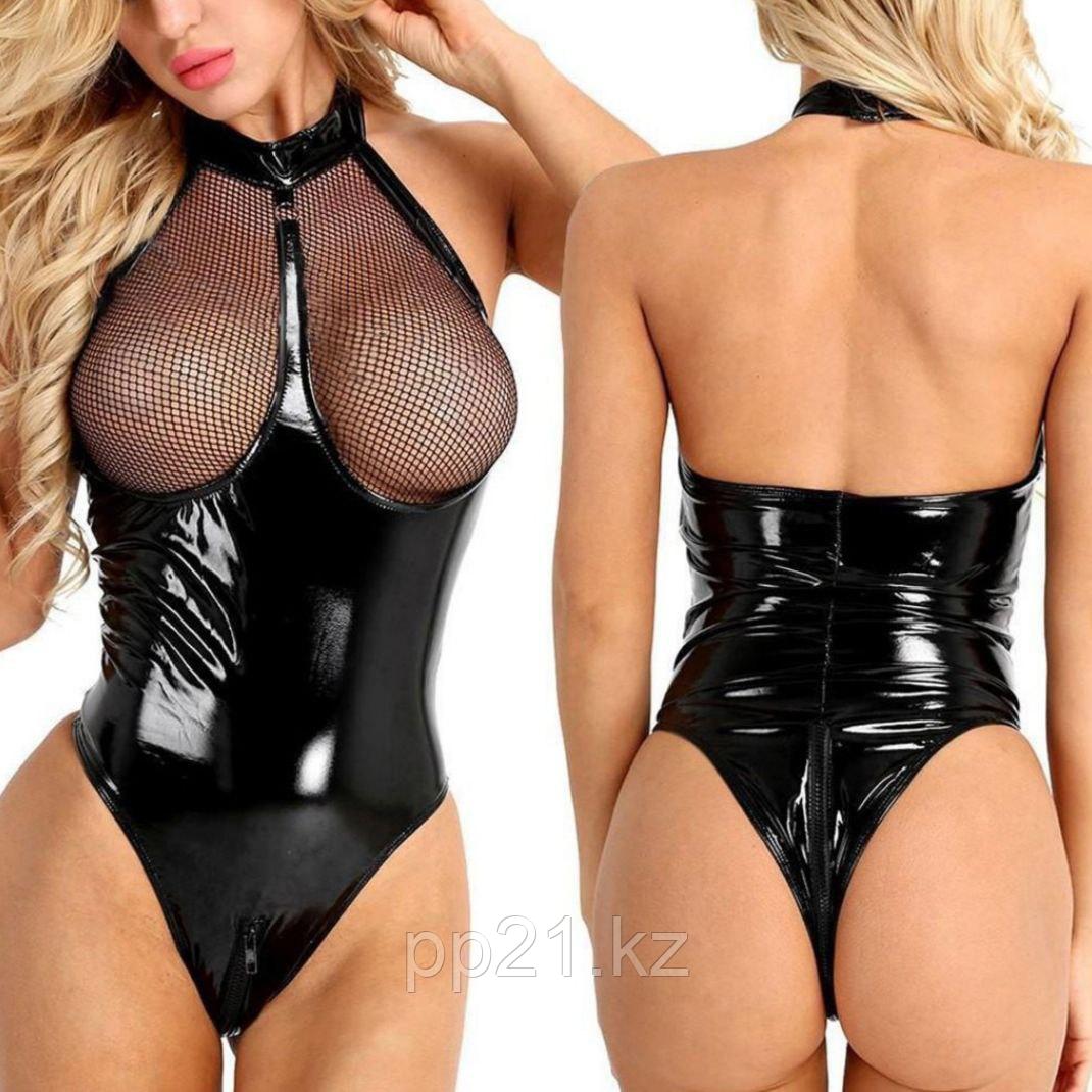 Боди черный латексный, фото 1