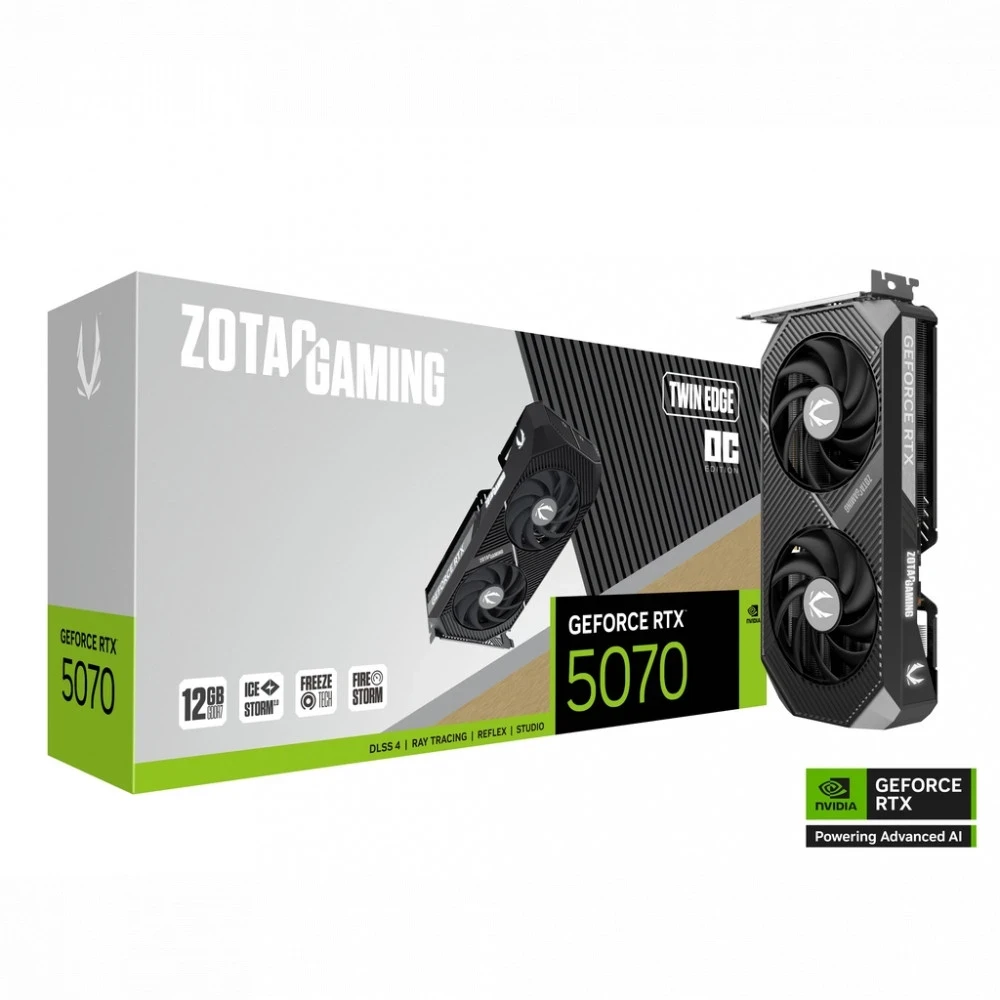 Видеокарта ZOTAC RTX 5070 TWIN EDGE OC (ZT-B50700H-10P)  12Gb/192 bit, фото 1