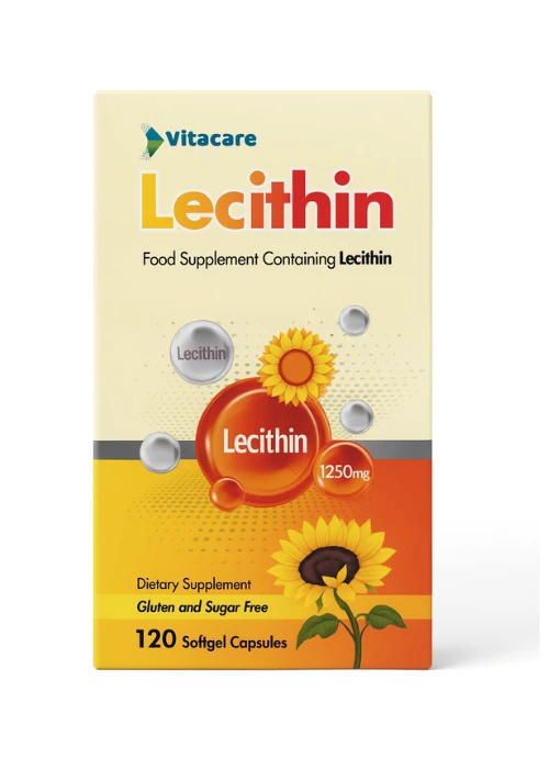 Vitacare Lecithin (Витакер Лецетин) для поддержки мозга и защиты печени 120 шт