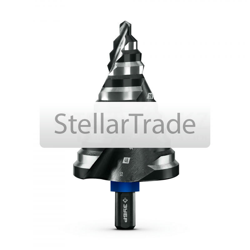 ЗУБР BLACK FORCE 6-52мм, 12 ступеней, винтовая проточка, сверло ступенчатое, ПРОФЕССИОНАЛ (29671-6-52-12)