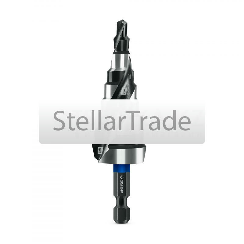 ЗУБР BLACK FORCE 4-20мм, 9 ступеней, винтовая проточка, сверло ступенчатое, ПРОФЕССИОНАЛ (29671-4-20-9)