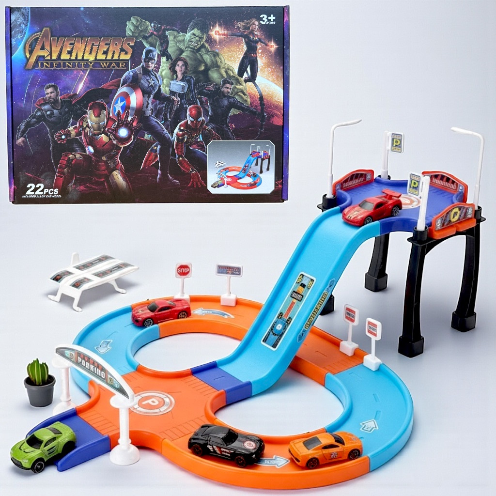 631 Трек горка с машиной Супергерой 33*23см, фото 1