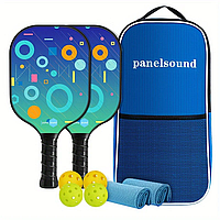 Набор для игры в пиклбол Panelsound PS-008, 2 ракетки, 4 мяча, стекловолокно