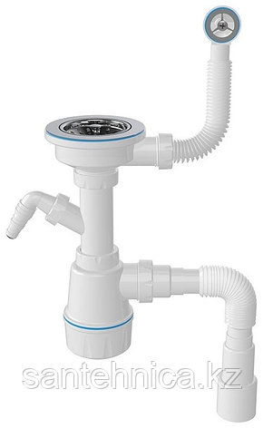Сифон для кух. мойки 3 1/2" с КРУГ перел стир с гофрой 1 1/2"*40/50 1048 (20), фото 1