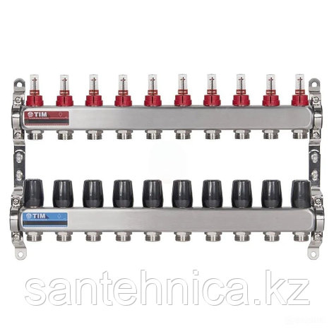 Коллекторная группа с расход. TIM 1"-10 вых. (с крепл.) НЕРЖ. СТАЛЬ (1/2), фото 1