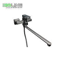 Смеситель ZEGOR LЕB7-B123 MG одноруч. для ванны,оружейная сталь, дивертор повор-й (8)