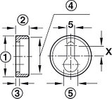 Мебельная подвеска, наружний D 20 мм, внутренний D 16 мм, пластмасса, белый, фото 2