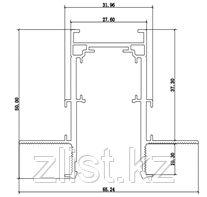 Магнитный шинопровод встраиваемый 2М Белый/Черный, фото 1
