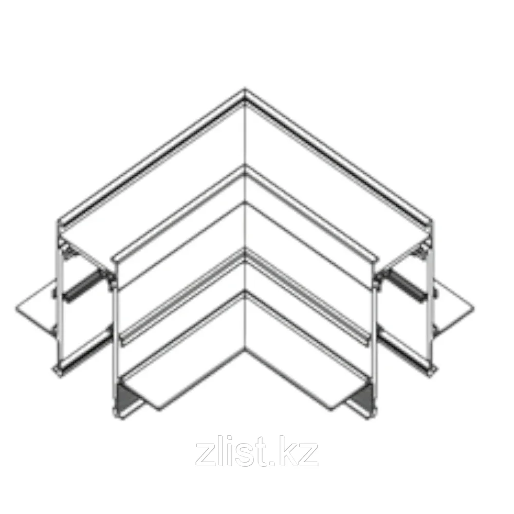 Соединитель угловой встраиваемый 90° для магнитной трековой системы Белый/Черный, фото 1