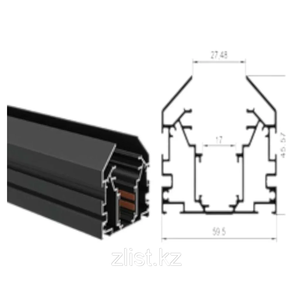 Шинопровод 220V 3M черный, фото 1