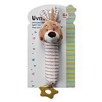 Игрушка-пищалка с силиконовым прорезывателем BPA-free, Зверята Uviton