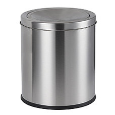 Металлическая урна с вращающей крышкой 12 литров хром серебристая для мусора глянцевая, фото 5