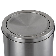 Металлическая урна с вращающей крышкой 12 литров хром серебристая для мусора глянцевая, фото 4