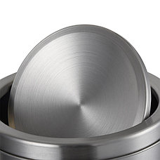 Металлическая урна с вращающей крышкой 12 литров хром серебристая для мусора глянцевая, фото 3