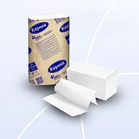 Полотенца бумажные Карина, 200 шт, 2-слойные, 21*23 см, Z-сложение, белые, 24 шт/кор