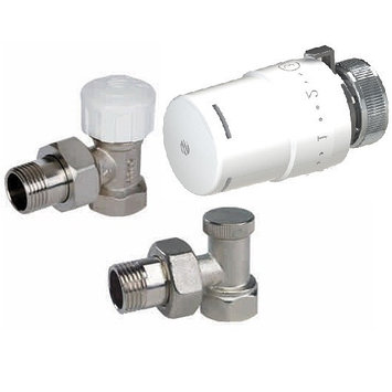 Комплект радиаторный термостатический угловой 3/4", фото 1