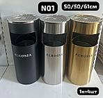 Пепельница круглая металлическая(37л) YLG Хром, фото 2