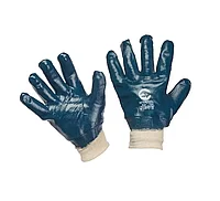 Перчатки х/б с нитриловым покрытием синие (манжет резинка)