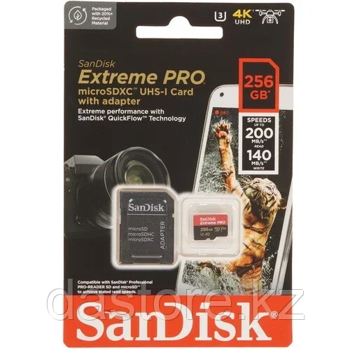 SanDisk Exstreme PRO microSDXC 256GB+SD Adapter Карта памяти
