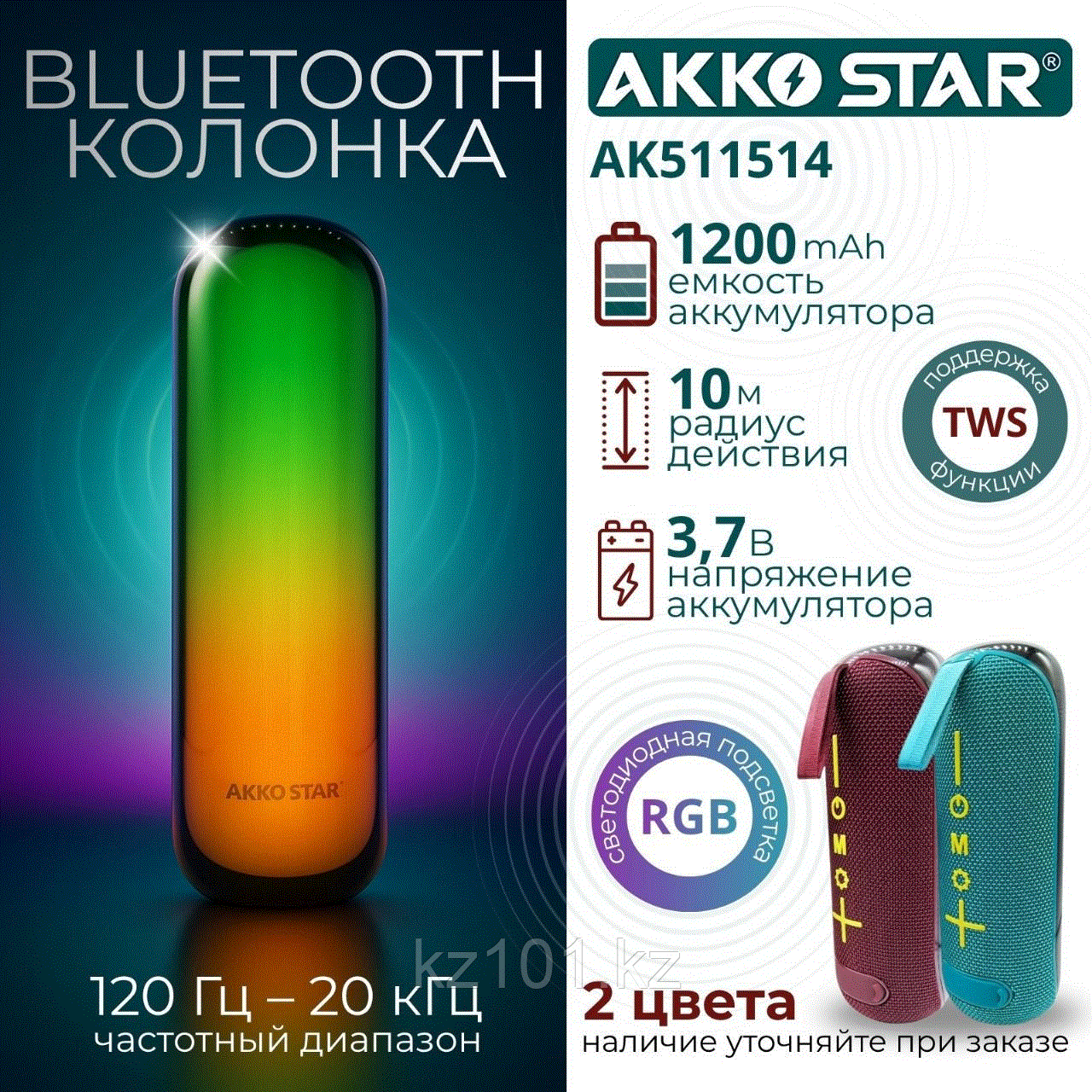 Bluetooth-колонка AKKO STAR AK511514 с RGB-подсветкой, фото 1