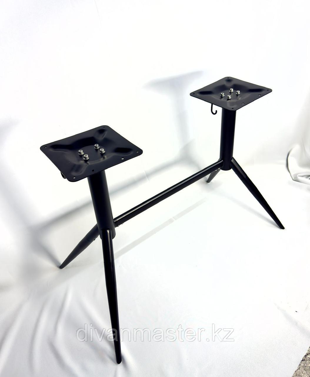 Подстолье для стола трех лучевая, двойное черный матовый