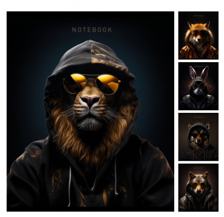 Тетрадь общая "Крутые пацаны", 48л, А5, скрепка, клетка (твин лак, конгрев)