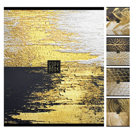 Тетрадь общая Любовь дороже золота, 96л, А5, скрепка, клетка (фольга + ламинация + выборочный УФ-лак), фото 1