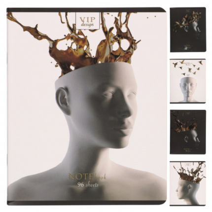 Тетрадь общая "Полет мысли", 96л, А5, скрепка, клетка (фольга, матовая ламинация, выборочный рельефный лак), фото 1