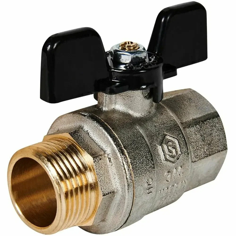 Кран шар. (ручка бабочка) вн.-нар. DN25