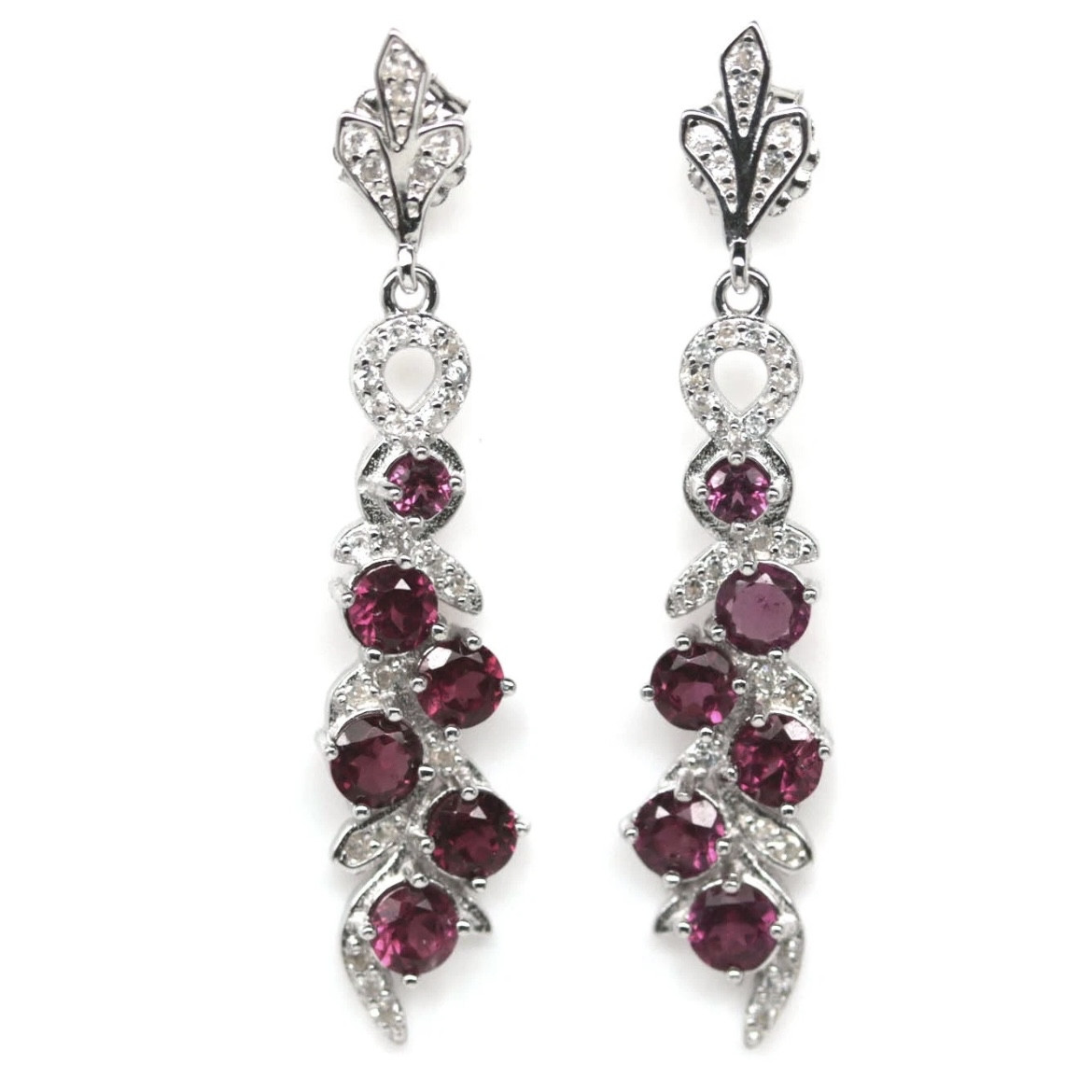 Серьги с натуральными Гранатами, фото 1