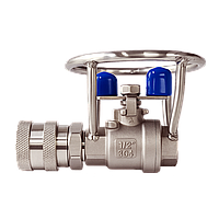 Кран для пены с защитой, вход 1/2 внутр., выход быстросъем 1/2., 60 л/мин., 60 бар, нерж. сталь