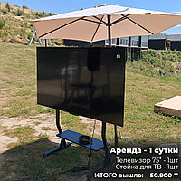 Аренда телевизора 75 дюймов (191см) на стойке в Алматы