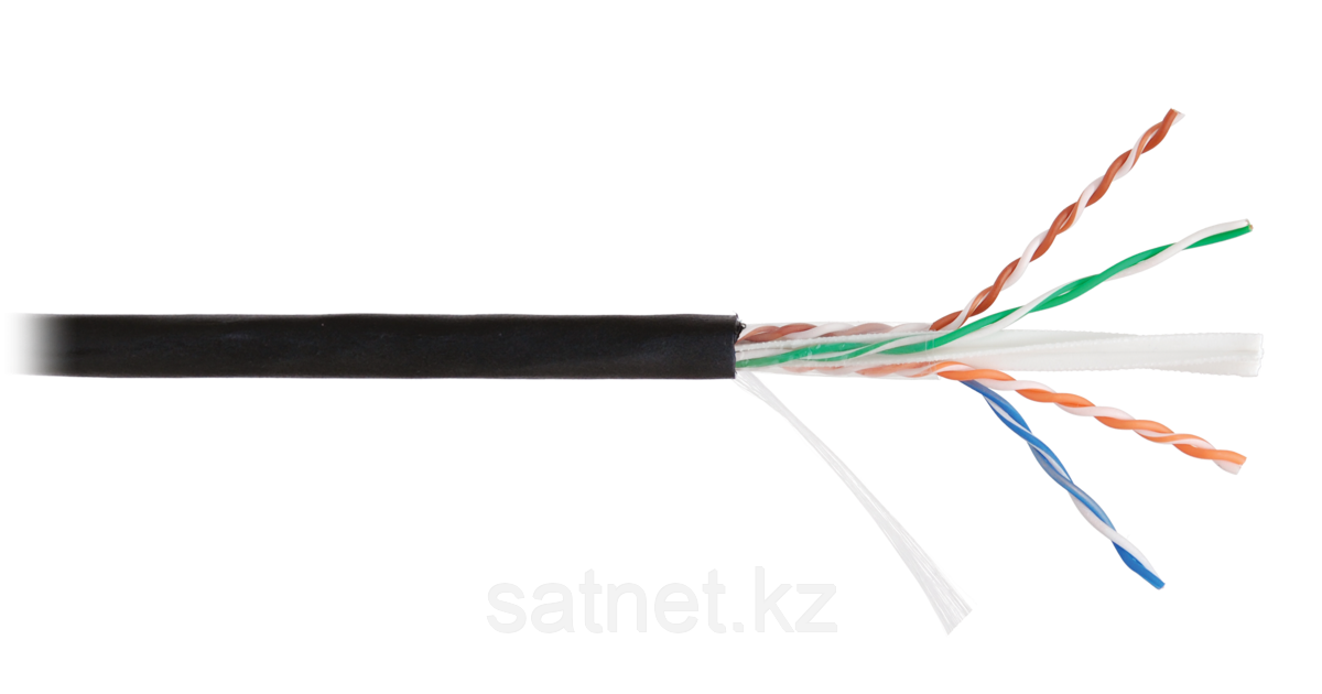 Кабель U/UTP 4 пары, Кат.6, одножильный, медный, внешний, PE до -40C, черный, 305м EC-UU004-6-PE-BK, фото 1