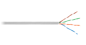 Кабель U/UTP 4 пары, Кат.5e, одножильный, медный, внутренний, PVC, серый, 305м EC-UU004-5E-PVC-GY