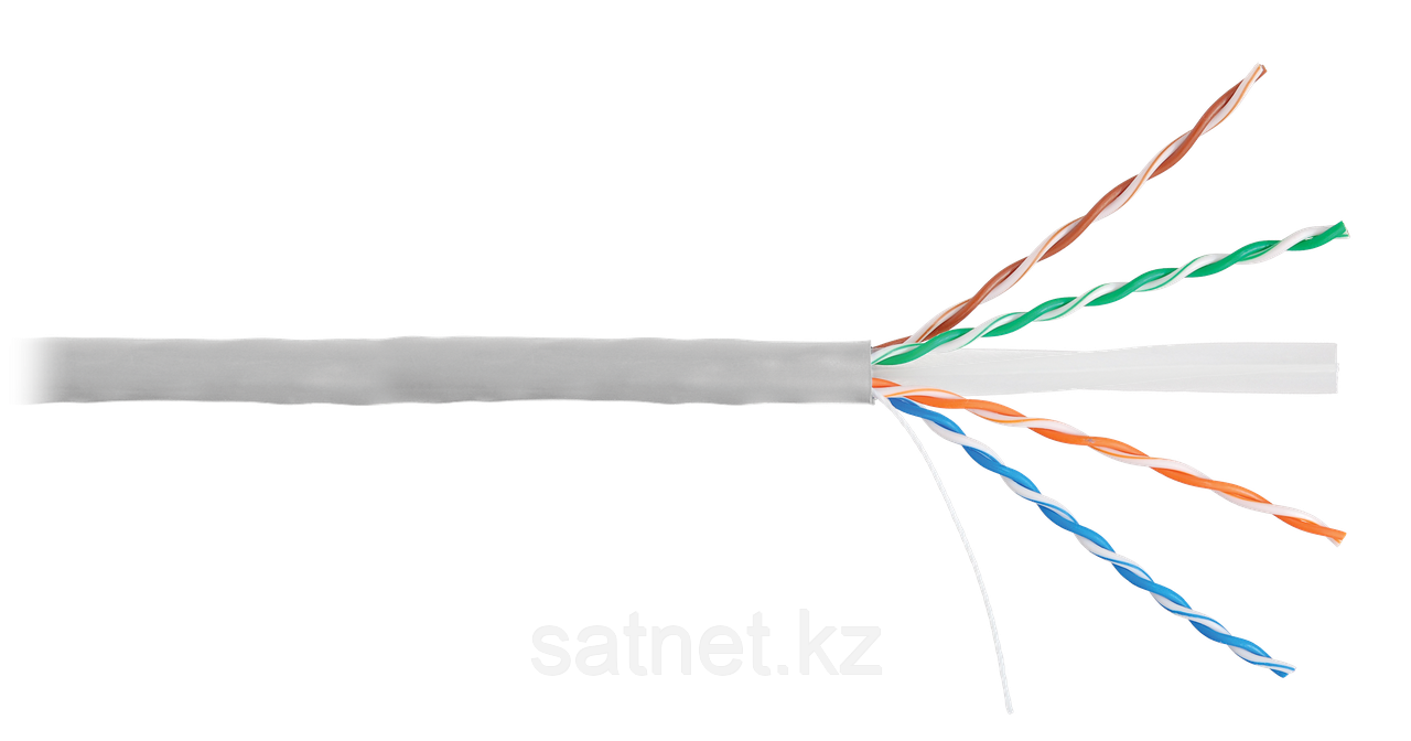 Кабель U/UTP 4 пары, Кат.6, одножильный, медный, внутренний, PVC, серый, 305м EC-UU004-6-PVC-GY, фото 1