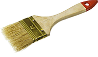 ЗУБР УНИВЕРСАЛ, 63 мм, 2.5 , светлая натуральная щетина деревянная ручка, плоская кисть